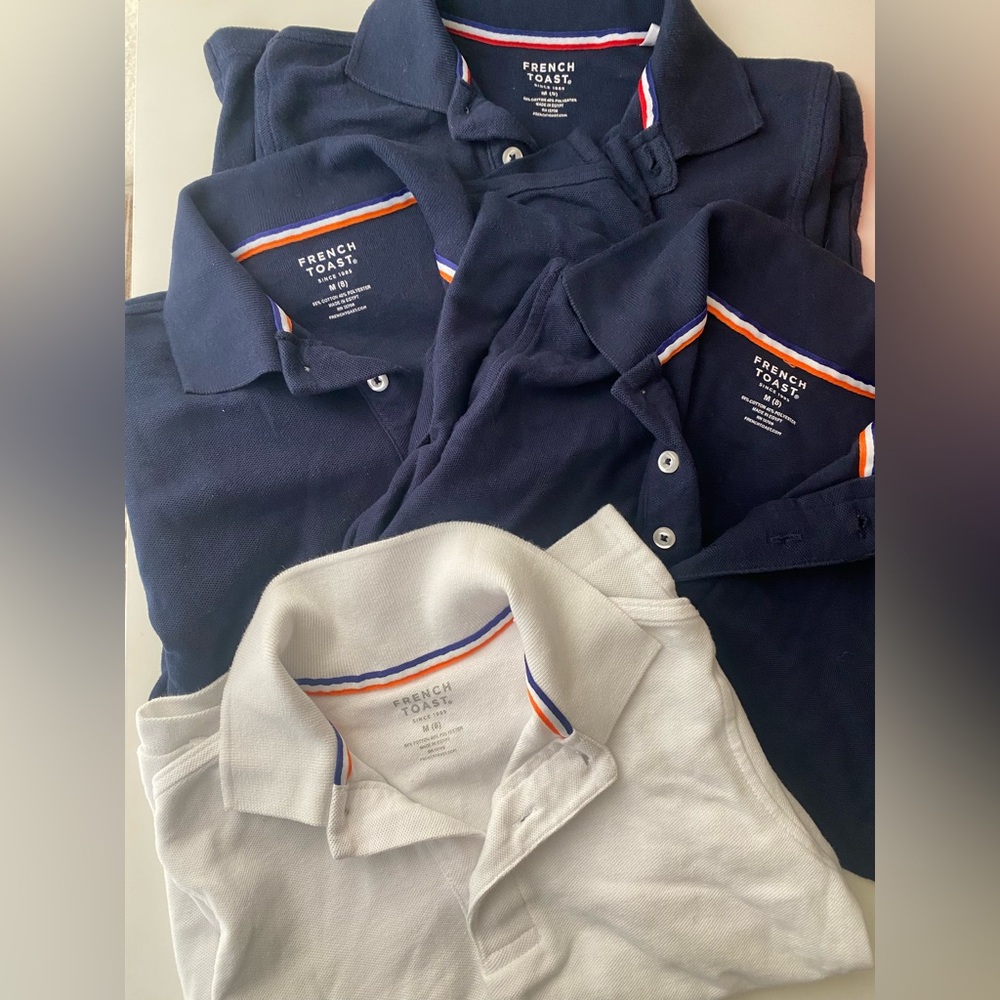 French Toast Navy and White Polo Shirts Bundle